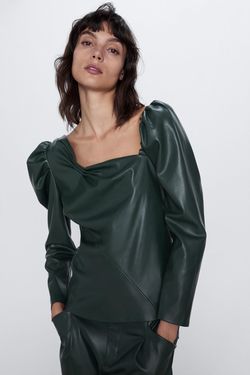 Блуза ZARA Темно зеленый 2969/069/529