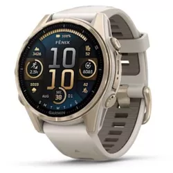 cumpără Ceas inteligent Garmin Fenix 8 – 43 mm, Sapphire, Soft Gold with Fog Gray (010-02903-11) în Chișinău 