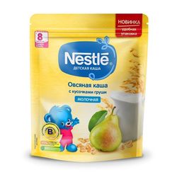 Nestle каша овсяная молочная с кусочками груши, 8+мес. 220г