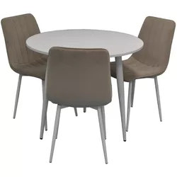 купить Комплект стол и стулья Evelin di Costacurta стол DT-404-5 + 3 стула XR-154Wh Light Beige8 (velur) (3548) в Кишинёве 