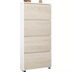 купить Полка для обуви Mobildor-Lux Leo Slim 70x16x164H cm White/Sonoma в Кишинёве 