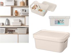 Ящик с крышкой Econova Luxe 4.6l, 27X19X12cm, светло-бежевый