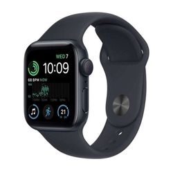 Apple Watch SE 2 44mm Aluminum Case with Midnight Sport Band, MNK03 GPS, Midnight