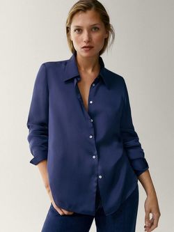 Блуза Massimo Dutti Синий 5145/690/452