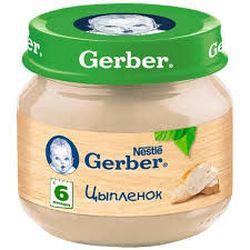 Gerber пюре из цыпленка, 6+ мес, 80 гр