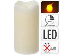 Свеча LED 13X7cm, таймер, слоновая кость