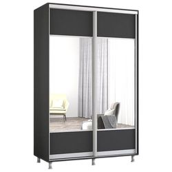 cumpără Dulap Mobildor-Lux Aron-S uși glisante din PAL cu oglindă orizontal (150x60x200H cm) Anthracite în Chișinău 