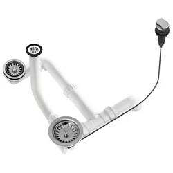 cumpără Sifon pentru chiuvetă bucătărie Helika-AquaSanita AQ-004H Stainless Steel + Plastic în Chișinău 