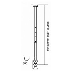Ceiling Mount  Reflecta Pallas Extend 150, Silver 23"-63", max.75kg, 87-156cm, 23121