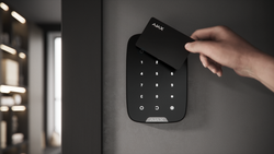 Ajax Wireless Security Touch Keypad "KeyPad Plus", Black, encrypted contactless cards and key fobs