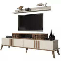 cumpără Comodă TV Trendy Eylul, Crema 168x51x39cm în Chișinău 