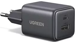 купить Зарядное устройство сетевое Ugreen 65737 GaN USB-A, Type-C, 20W QC3.0, X514, Black в Кишинёве 
