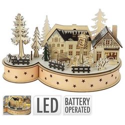 купить Декор Promstore 03292 Сувенир деревянный 7LED Усадьба 30x16x14cm в Кишинёве 