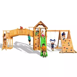 купить Детская площадка Fungoo Set FUN GYM (FORTRESS TIPTOP Rainbow Spider+) teak painted в Кишинёве 