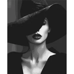 cumpără Tablou pe numere BrushMe BS53937 Pictura pe numere 40x50cm Eco Femeie misterioasa în Chișinău 