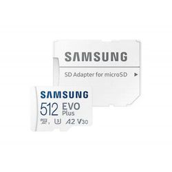 512GB MicroSD (Class 10) UHS-I (U3) +SD adapter, Samsung EVO Plus "MB-MC512KA" (R:130MB/s)