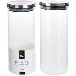 cumpără Container alimentare Excellent Houseware 46867 Банка стеклянная с крышкой металл 1.4l, 25cm în Chișinău 