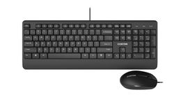 Keyboard & Mouse Canyon SET-14, Slim, 12 multimedia functions, Black