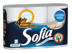 Полотенца бумажные SOFIA 4 слоя 10м*3