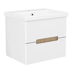 PUERTA комплект мебели 60см белый: тумба подвесная, 2 ящика + умывальник накладной арт 13-16-016