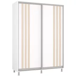cumpără Dulap Mobildor-Lux Aron cu uși glisante сu lamele (160x60x210H cm) Alb Brilliant în Chișinău 
