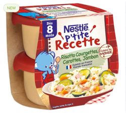 Nestle piure risotto-dovlecel-morcovi-sunca, 2x200g, (8+)