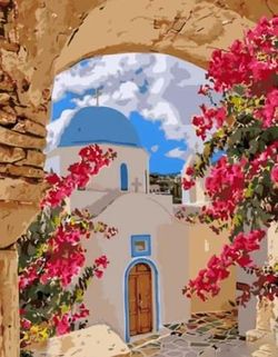 cumpără Tablou pe numere Strateg 57257 Strazile din Santorini 40x50cm în Chișinău 