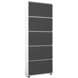 купить Полка для обуви Mobildor-Lux Leo Slim 90x16x203H cm White/Anthracite в Кишинёве 