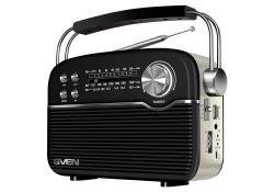 Speakers SVEN Tuner "SRP-500" Black 3W, Bluetooth, FM/AM/SW, USB, microSD, AUX, battery