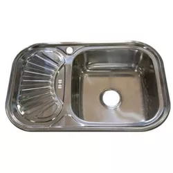 cumpără Chiuvetă bucătărie Rubano 27412 incastrabila 750x490x180mm (dreapta), inox, decor-0,8mm în Chișinău 