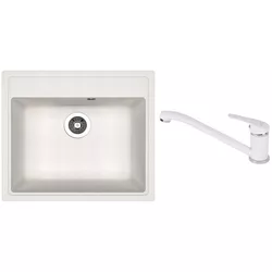 купить Мойка кухонная со смесителем Dr.Gans Nika 570 + SanDonna F 1066 alb в Кишинёве 