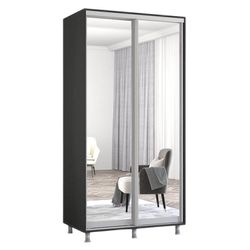 купить Шкаф Mobildor-Lux Зеркальные раздвижные двери Aron-P (140x60x210 см) Anthracite в Кишинёве 