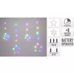 cumpără Ghirlandă Promstore 56514 Luminite de craciun Țurțuri-figuri, 72/64LED, 0.6x1.2m, alb, 8reg. în Chișinău 