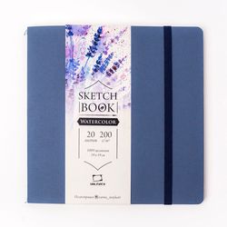 Sketchbook Malevich pentru acuarela Waterfall Natura, textura fina,albastru, 200 gm, 19x19, 20 foi