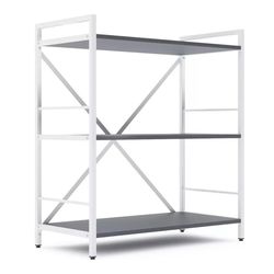 купить Офисный стеллаж Nex Home Raft metalic Loft 900x800x400mm, 3 polite PAL, White/Anthracite в Кишинёве 