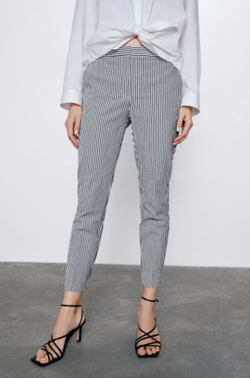 Брюки ZARA Белый в черную полоску 1608/220/084 zara.