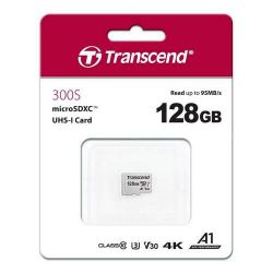 128GB MicroSD (Class 10) UHS-I (U3) ,  Transcend "TS128GUSD300S" (R/W:95/45MB/s)