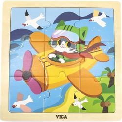 cumpără Puzzle Viga 44632 Puzzle din lemn Avion 9 elem. în Chișinău 