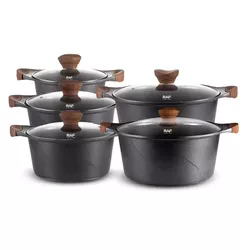 cumpără Set veselă Raf R.80003, Set Pans With Lids 5pcs Set, Black în Chișinău 