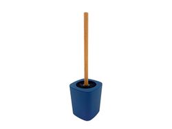 Щетка WC c подставкой Tendance Rubber, ручка бамбук, синий