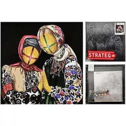купить Картина по номерам Strateg 57237 Împreuna 40x40cm (fundal negru) в Кишинёве 