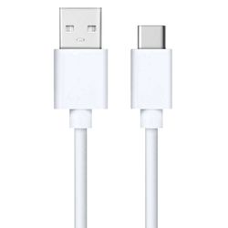 Helmet Cable USB to Type-C Basic 2.1A 1m, White