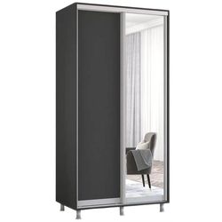 cumpără Dulap Mobildor-Lux Aron-P 1.0m-1.8m uși glisante din oglindă și PAL (100x60x240H cm) Anthracite în Chișinău 