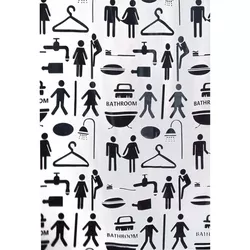купить Занавеска для ванной Bisk 06847 PEVA COUPLE alb/negru 180x200 в Кишинёве 