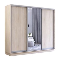 cumpără Dulap Mobildor-Lux Fox uși glisante din oglindă și PAL (270x60x240H cm) Sonoma în Chișinău 