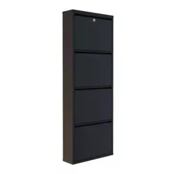 купить Полка для обуви Trendy Locking 4 Piece Metal-Black, 50x136x15cm в Кишинёве 