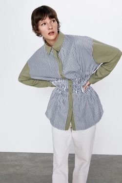 Блуза ZARA Белый в полоску 0264/675/506