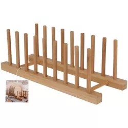 cumpără Uscator pentru vase Excellent Houseware 38533 Suport bambus pentru 8 farfurii 34x12,5cm în Chișinău 