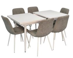 cumpără Set masă și scaune Evelin di Costacurta стол DT-433-3Wh + 6 стульев YTC-080Wh Grey în Chișinău 