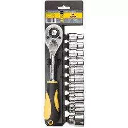 купить Набор ручных инструментов Topex 38D652 Chei tubulare 1/2 clichet 190mm (11buc) в Кишинёве 